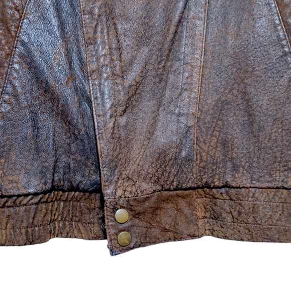 Vintage Pelle Cuir Brown Leather Bomber Aviator Zip Up Jacket Women Size Small S - Picture 8 of 11